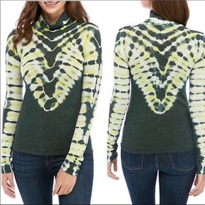 Free People Psychedelic Tie Dye Turtleneck Shirt XS